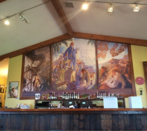 chaumette winery mural, Chaumette Tasting Room, missouri winery, Chaumette vineyards & winery