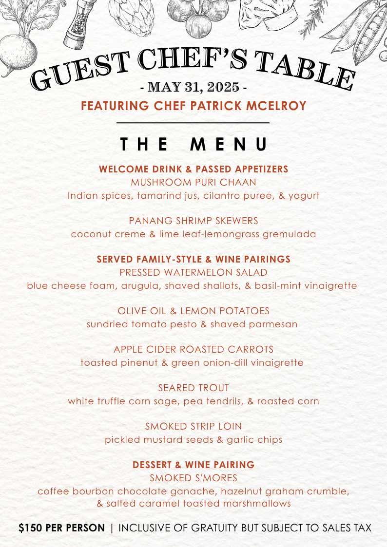 The Guest Chef's Table | Sat. May 31st